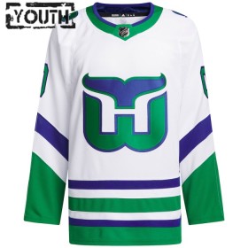 Carolina Hurricanes Hockeydrakt Custom 2023-24 Hvit Adidas Authentic - Barn